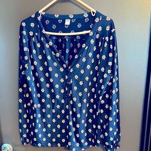 Old Navy Blue Long Sleeve Blouse